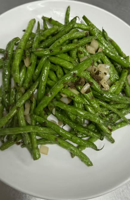 Dry Sauteed String Beans.