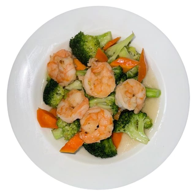 Jumbo Shrimp with Broccoli.