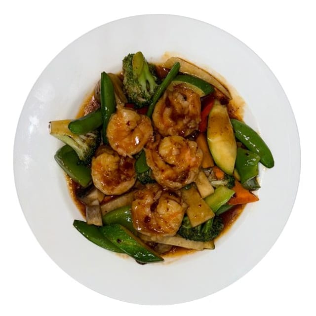 Jumbo Shrimp With Garlic Sauce.
