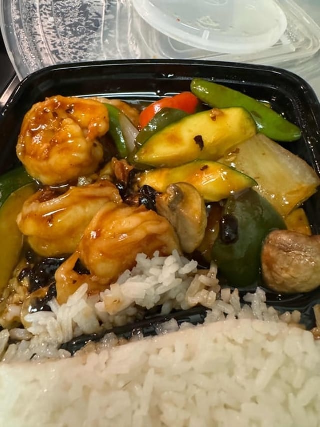 Jumbo Shrimp With Black Bean Sauce.