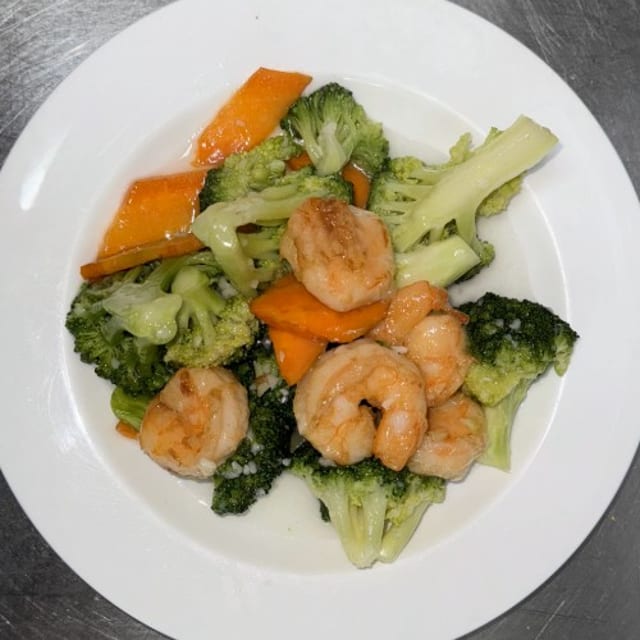 Jumbo Shrimp With Broccoli.