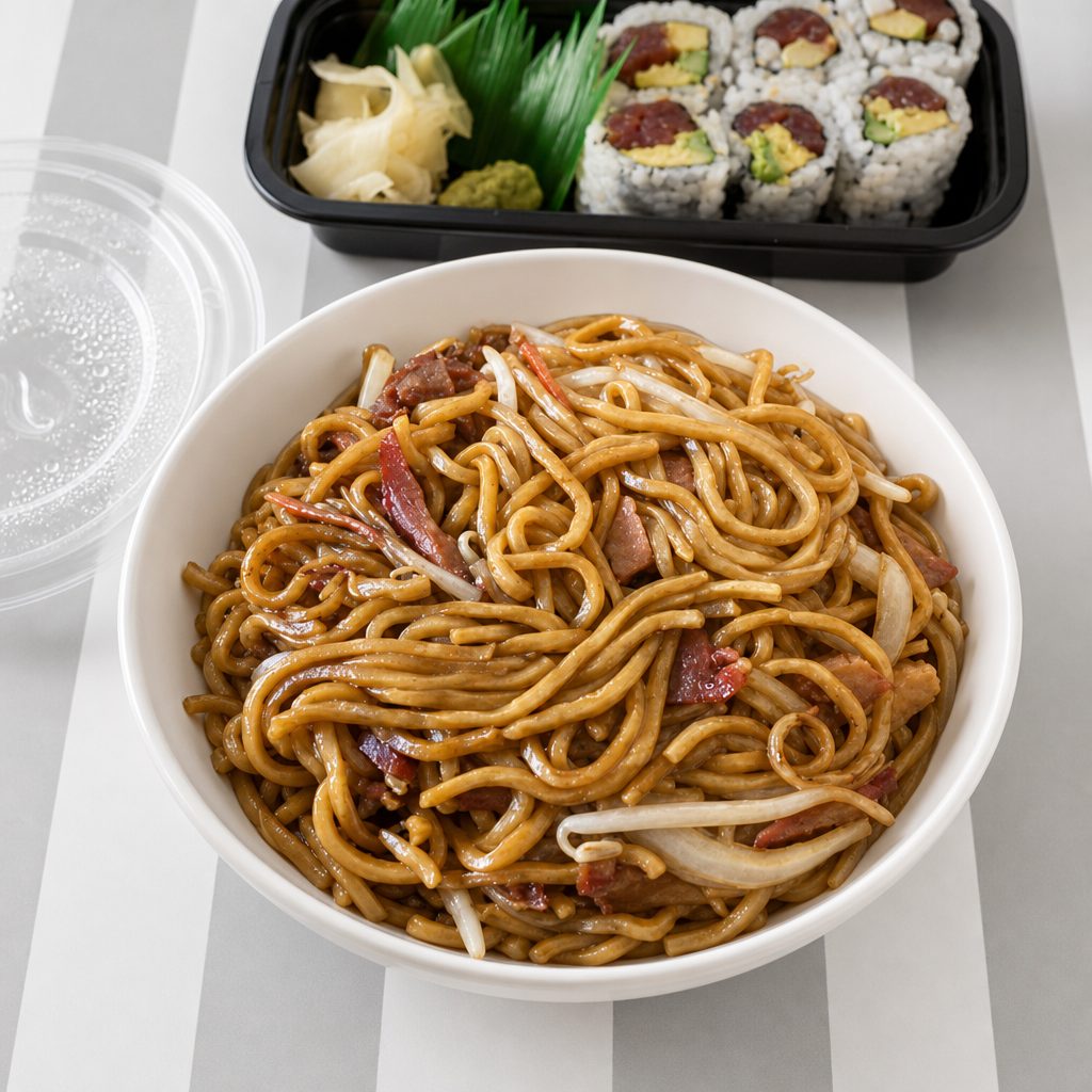 Shredded Pork Lo Mein.