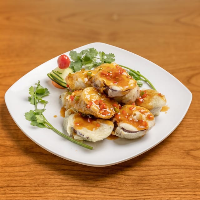 Eggplant With Garlic Sauce.