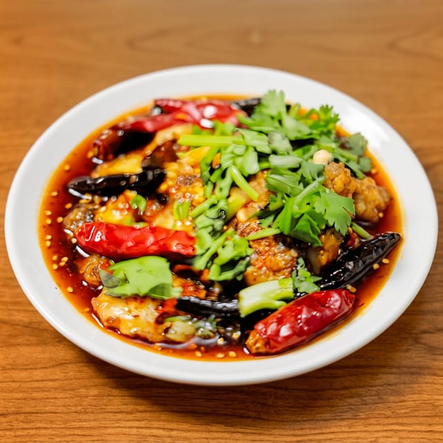 Hot Sauce Style with Assorted Vegetables.