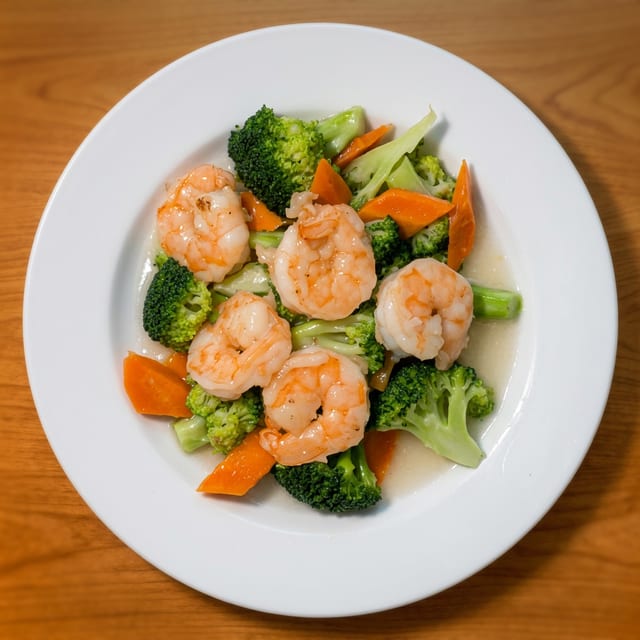 Jumbo Shrimp with Broccoli.