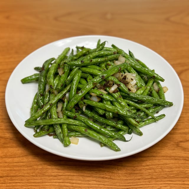 Dry Sauteed String Beans.