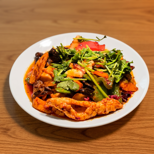 Szechuan Dry Pot Style (干锅 羊,牛, 大肠).